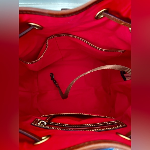 Dooney and Bourke Tasha Florentine Leather Drawstring Shoulder Bag Natural EUC - Picture 10 of 15